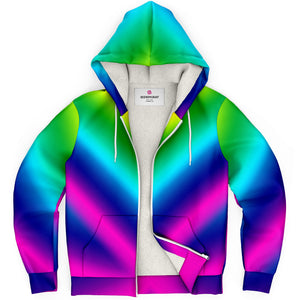 Colorful Rainbow Microfleece Hoodie-Microfleece Ziphoodie - AOP-Subliminator-XS-Heidi Kimura Art LLC