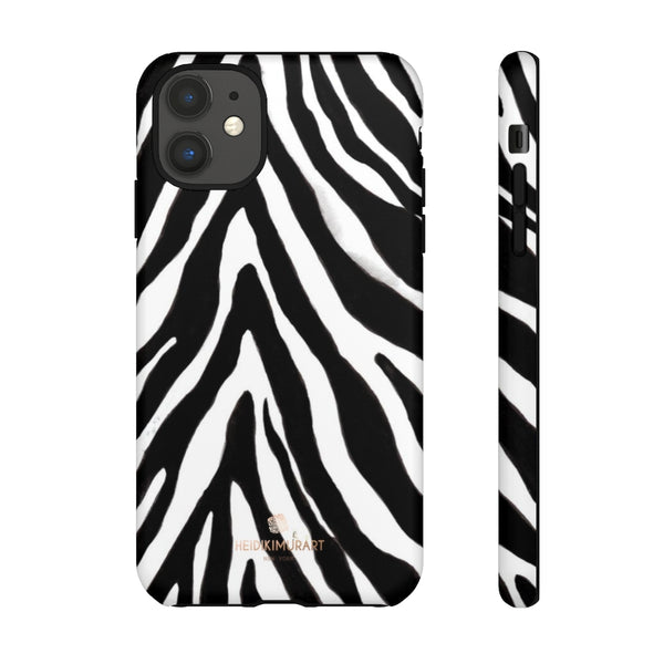 Zebra Stripe Phone Case, Animal Print Tough Designer Phone Case -Made in USA-Phone Case-Printify-iPhone 11-Matte-Heidi Kimura Art LLC