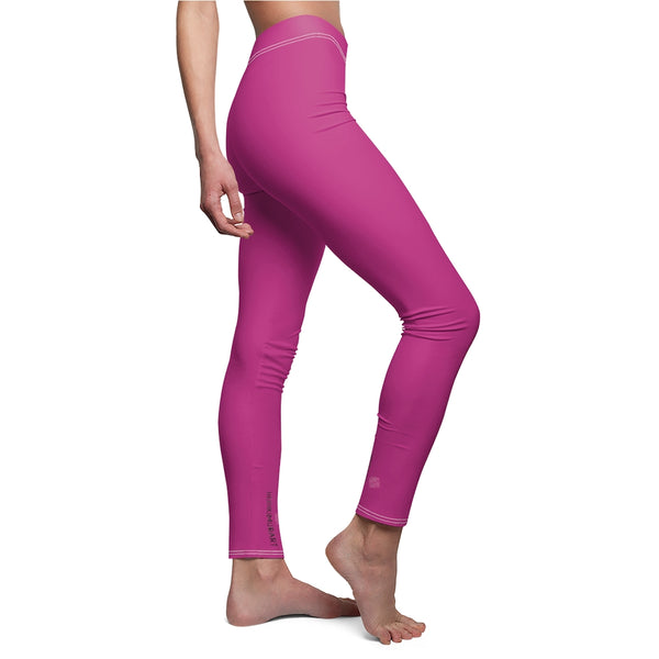 Hot Pink Color Casual Leggings
