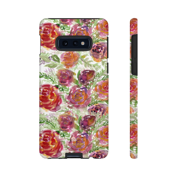 Pink Rose Floral Phone Case, Flower Print Tough Designer Phone Case -Made in USA-Phone Case-Printify-Samsung Galaxy S10E-Glossy-Heidi Kimura Art LLC