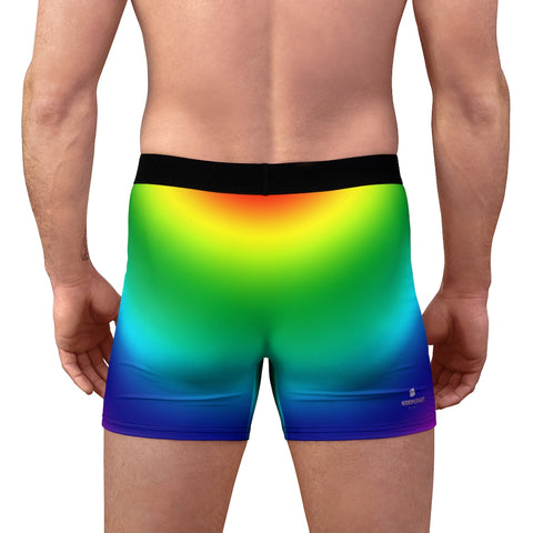 Colorful Rainbow Men's Boxer Briefs, Gay Pride Sexy Underwear-All Over Prints-Printify-L-Black Seams-Heidi Kimura Art LLC Colorful Rainbow Men's Boxer Briefs, Ombre Vibrant Gay Pride Sexy