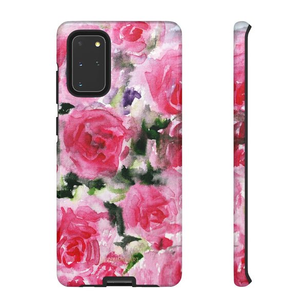 Pink Rose Floral Tough Cases, Roses Flower Print Best Designer Phone Case-Made in USA-Phone Case-Printify-Samsung Galaxy S20+-Glossy-Heidi Kimura Art LLC