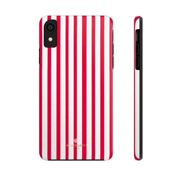 Red Striped iPhone Case, Designer Case Mate Tough Samsung Galaxy Phone Cases-Phone Case-Printify-iPhone XR-Heidi Kimura Art LLC
