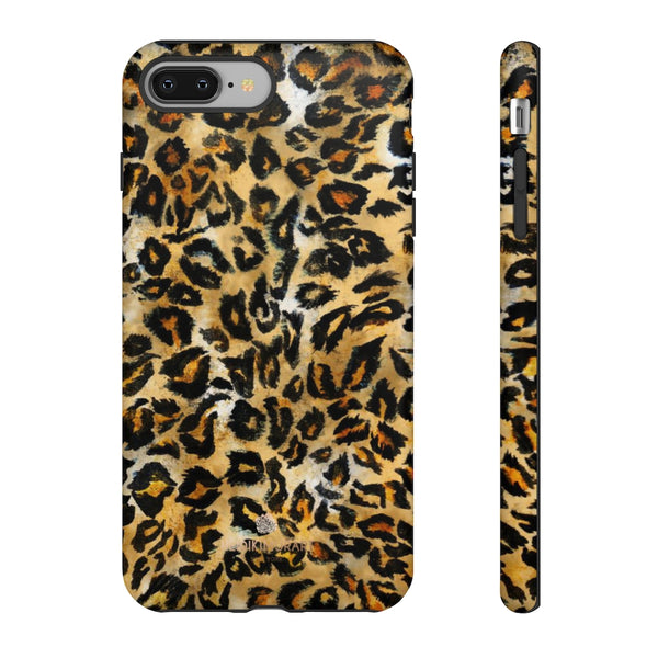 Brown Leopard Tough Cases, Animal Print Best Designer Phone Case-Made in USA-Phone Case-Printify-iPhone 8 Plus-Matte-Heidi Kimura Art LLC