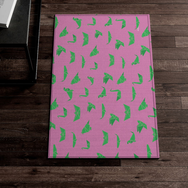 Pink Crane Print Dornier Rug