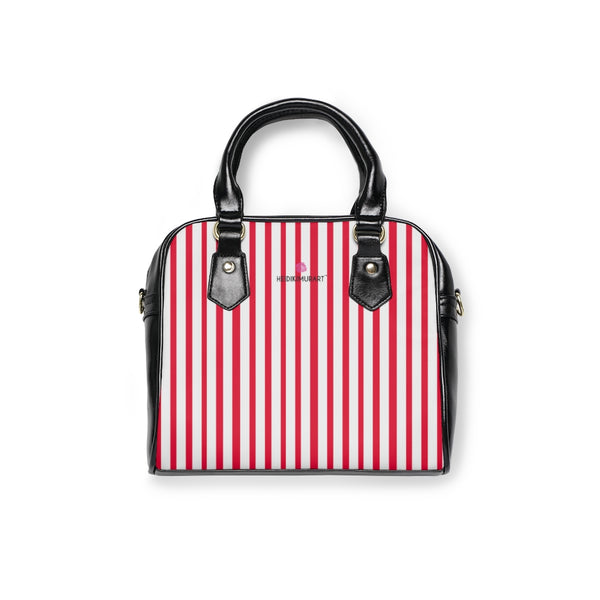 Red Striped Shoulder Handbag