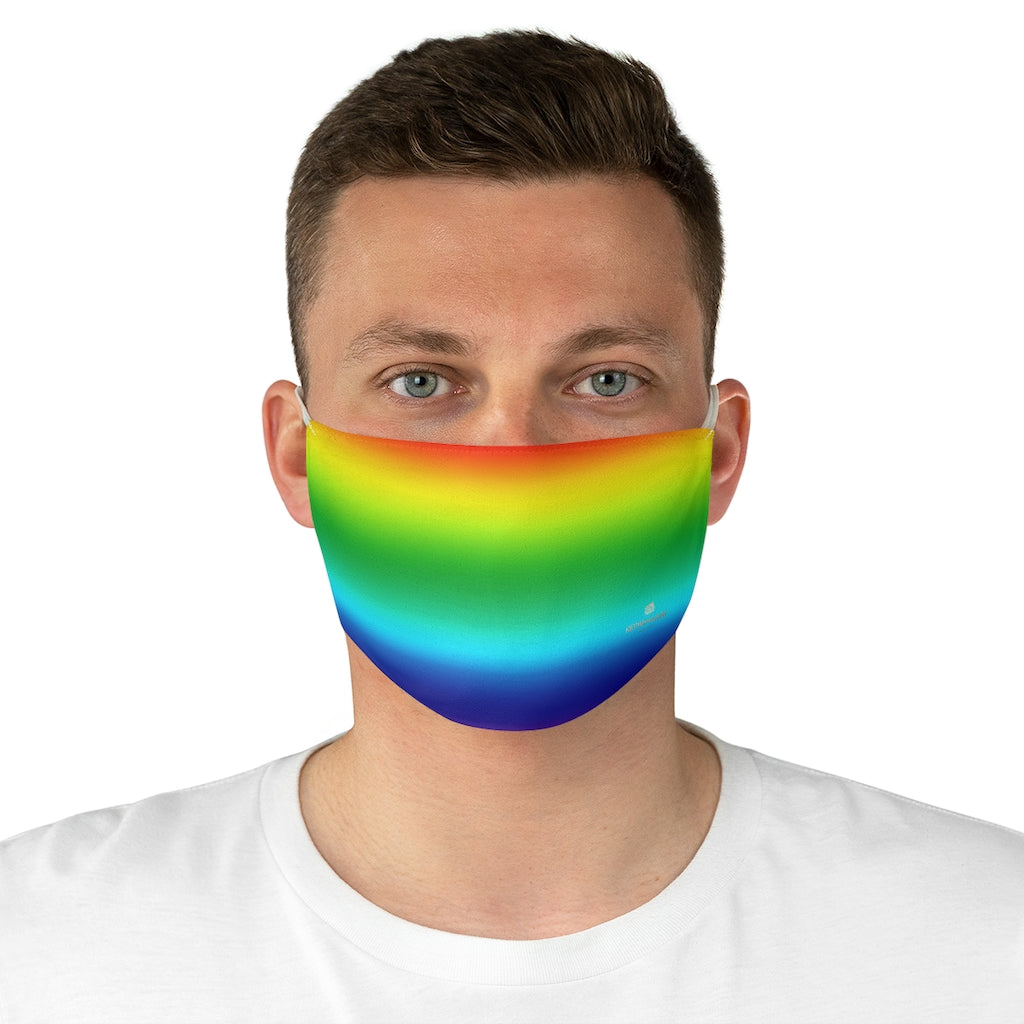 Rainbow Ombre Face Mask, Adult Modern Fabric Face Mask-Made in USA-Accessories-Printify-One size-Heidi Kimura Art LLC Rainbow Ombre Face Mask, Gay Pride Parade Colorful Designer Fashion Face Mask For Men/ Women, Designer Premium Quality Modern Polyester Fashion 7.25" x 4.63" Fabric Non-Medical Reusable Washable Chic One-Size Face Mask With 2 Layers For Adults With Elastic Loops-Made in USA