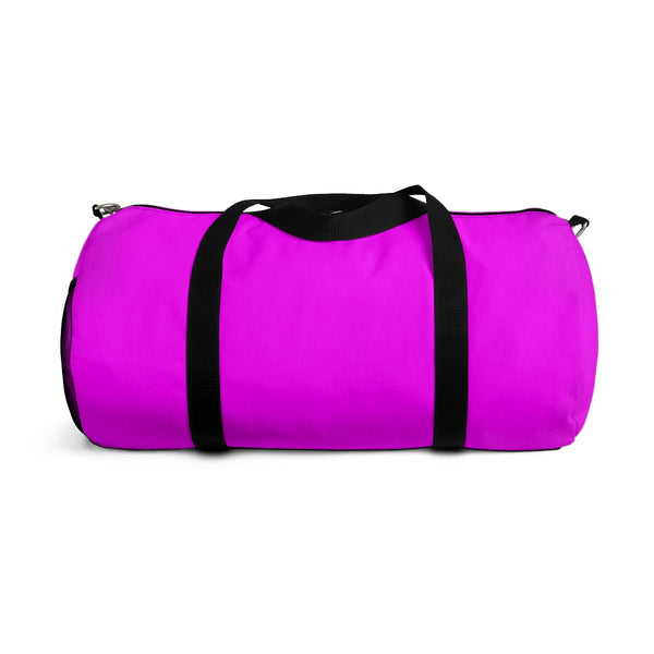 Solid Pink Color All Day Small Or Large Size Duffel Bag, Made in USA-Duffel Bag-Heidi Kimura Art LLC