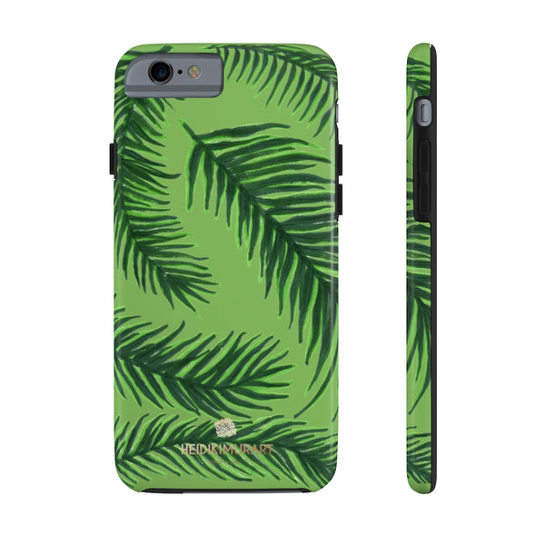 Green Tropical Print Phone Case, Palm Leaf Case Mate Tough Phone Cases-Made in USA - Heidikimurart Limited 