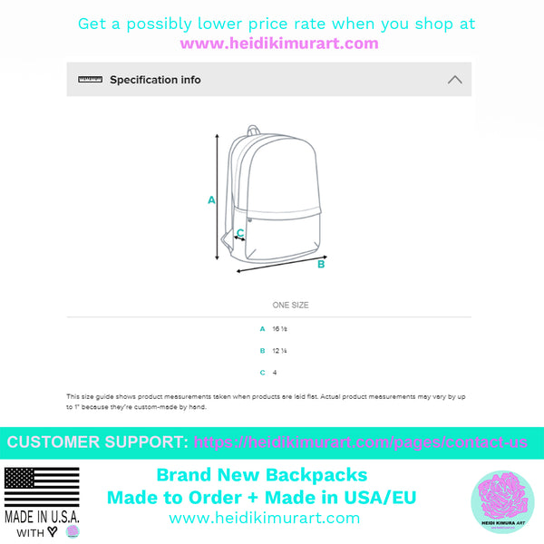 White French Lavender Backpack, Floral Print Women's Premium Luggage-Made in USA/EU-Backpack-Printful-Heidi Kimura Art LLC