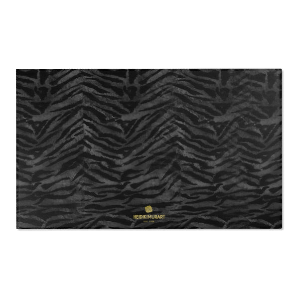 Gray Black Tiger Stripe Animal Print Designer 24x36, 36x60, 48x72 inches Area Rugs - Printed in USA-Area Rug-60" x 36"-Heidi Kimura Art LLC