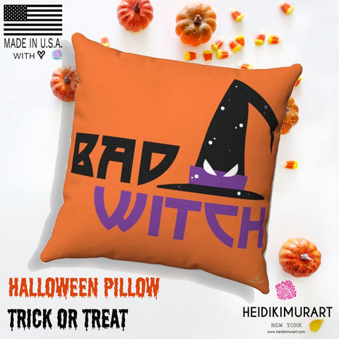 Witch Halloween Pillow, Bad Witch Premium Spun Polyester Square Pillow - Made in USA-Pillow-Heidi Kimura Art LLC