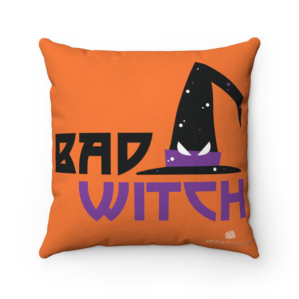 Witch Halloween Pillow, Bad Witch Premium Spun Polyester Square Pillow - Made in USA-Pillow-Heidi Kimura Art LLC