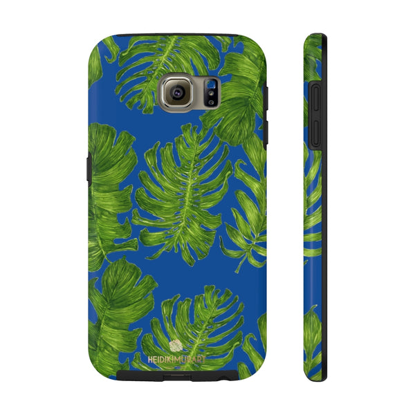 Blue Green Tropical Leaf iPhone Case, Case Mate Tough Samsung Galaxy Phone Cases-Phone Case-Printify-Samsung Galaxy S6 Tough-Heidi Kimura Art LLC