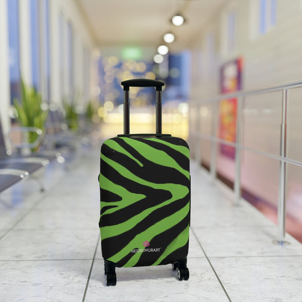 Green Zebra Print Luggage Cover