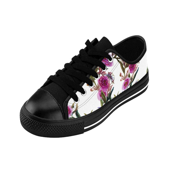 Purple Rose Print Women's Sneakers