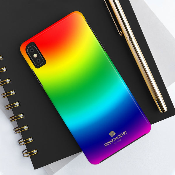 Rainbow Ombre Print Phone Case, Gay Pride Case Mate Tough Phone Cases-Made in USA - Heidikimurart Limited 