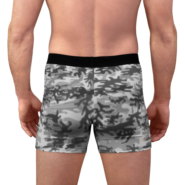 Grey Camo Men's Boxer Briefs, Light Gray Camoflage Military Sexy Underwear For Men-All Over Prints-Printify-L-Black Seams-Heidi Kimura Art LLC