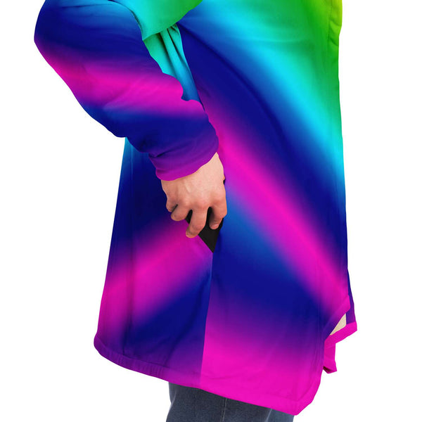 Rainbow Colorful Adult Long Cloak-Microfleece Cloak - AOP-Subliminator-Heidi Kimura Art LLC