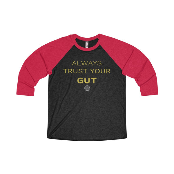 Motivational Unisex Tee, Tri-Blend 3/4 Raglan T-Shirt With Inspirational Quote -Made in USA-Long-sleeve-S-Vintage Red / Vintage Black-Heidi Kimura Art LLC