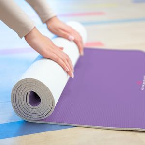 Pastel Purple Foam Yoga Mat, Solid Brown Light Purple Color Modern Minimalist Print Best Fashion Stylish Lightweight 0.25" thick Best Designer Gym or Exercise Sports Athletic Yoga Mat Workout Equipment - Printed in USA (Size: 24″x72")