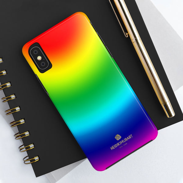 Rainbow Ombre Print Phone Case, Gay Pride Case Mate Tough Phone Cases-Made in USA - Heidikimurart Limited 