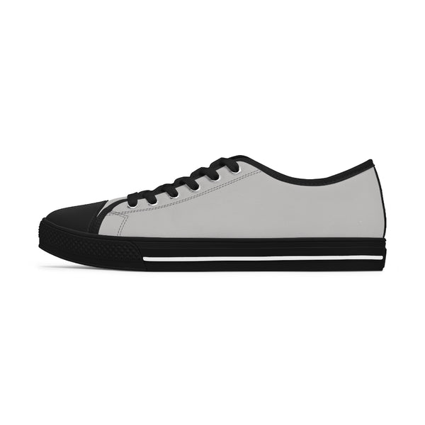 Light Grey Color Ladies' Sneakers, Solid Light Grey Color Modern Minimalist Basic Essential Women's Low Top Sneakers Tennis Shoes, Canvas Fashion Sneakers With Durable Rubber Outsoles and Shock-Absorbing Layer and Memory Foam Insoles (US Size: 5.5-12)