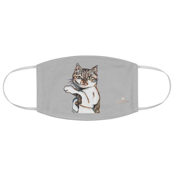 Grey Peanut Meow Face Mask, Adult Cute Cat Print Fabric Face Mask-Made in USA-Accessories-Printify-One size-Heidi Kimura Art LLC Peanut Meow Cat Face Mask, Adult Cats Print Best Designer Fashion Face Mask For Men/ Women, Designer Premium Quality Modern Polyester Fashion 7.25" x 4.63" Fabric Non-Medical Reusable Washable Chic One-Size Face Mask With 2 Layers For Adults With Elastic Loops-Made in USA