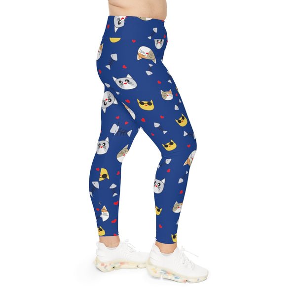 Blue Cat Lover's Tights, Best Women's Plus Size Leggings