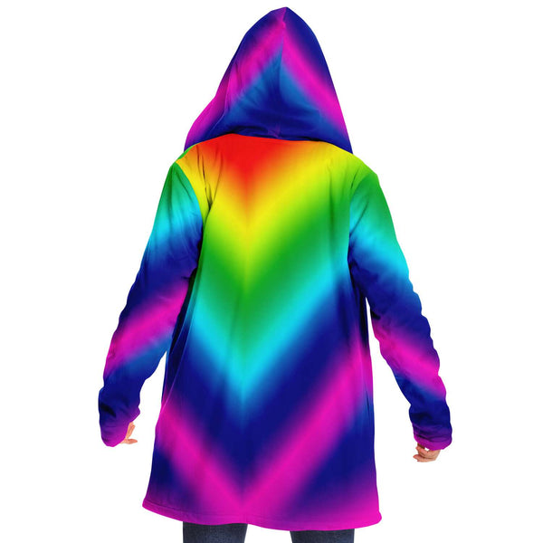 Rainbow Ombre Microfiber Fleece Jacket-Microfleece Cloak - AOP-Subliminator-Heidi Kimura Art LLC