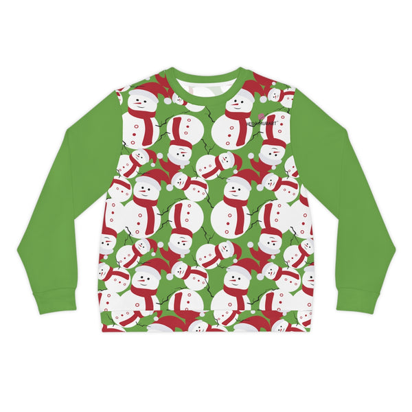 Christmas Snowman Green Lightweight Sweatshirt, Men's Christmas Shirt