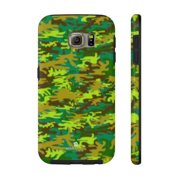 Bright Green Camo iPhone Case, Case Mate Tough Samsung Galaxy Phone Cases-Phone Case-Printify-Samsung Galaxy S6 Tough-Heidi Kimura Art LLC