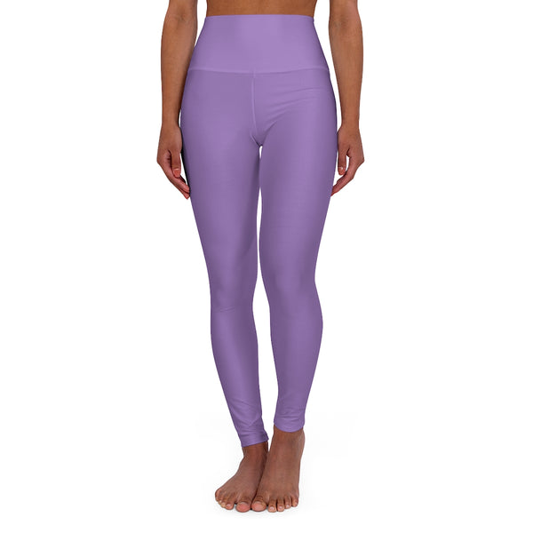 Light Purple Workout Pants, High Waisted Yoga Leggings, Solid Color Long Women Yoga Tights-All Over Prints-Printify-Heidi Kimura Art LLC