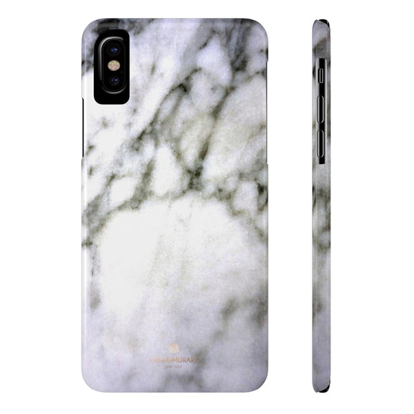 White Marble Print Case Mate Slim Phone Cases-Made in UK - Heidikimurart Limited 