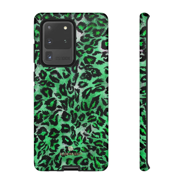 Green Leopard Phone Case, Animal Print Tough Designer Phone Case -Made in USA-Phone Case-Printify-Samsung Galaxy S20 Ultra-Matte-Heidi Kimura Art LLC