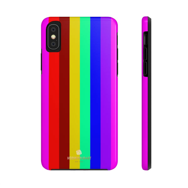 Gay Pride Colorful iPhone Case, Case Mate Tough Samsung Galaxy Phone Cases-Phone Case-Printify-iPhone X Tough-Heidi Kimura Art LLC