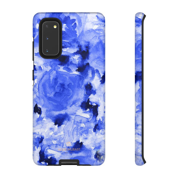 Blue Floral Print Phone Case, Roses Tough Designer Phone Case -Made in USA-Phone Case-Printify-Samsung Galaxy S20-Matte-Heidi Kimura Art LLC
