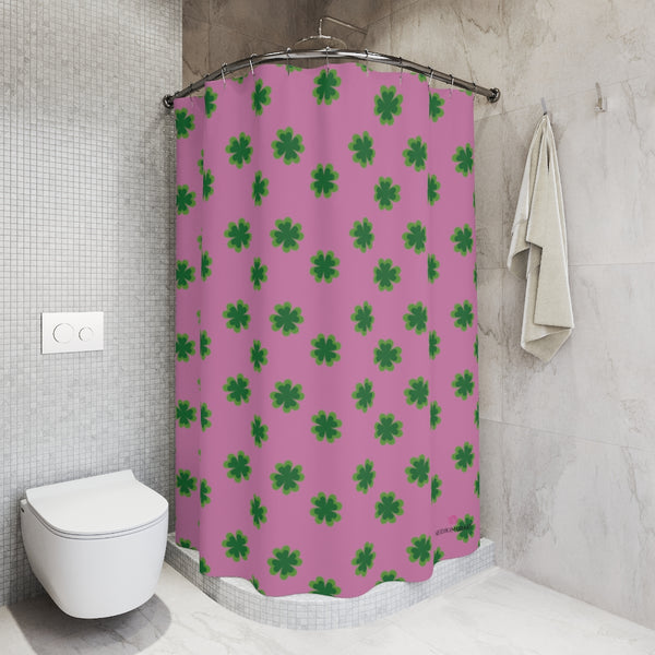 Pink Clover Polyester Shower Curtain