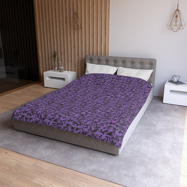 Purple Floral Microfiber Duvet Cover