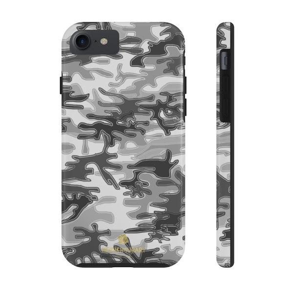 Grey Camo Print iPhone Case, Army Camoflage Case Mate Tough Phone Cases-Phone Case-Printify-iPhone 7, iPhone 8 Tough-Heidi Kimura Art LLC