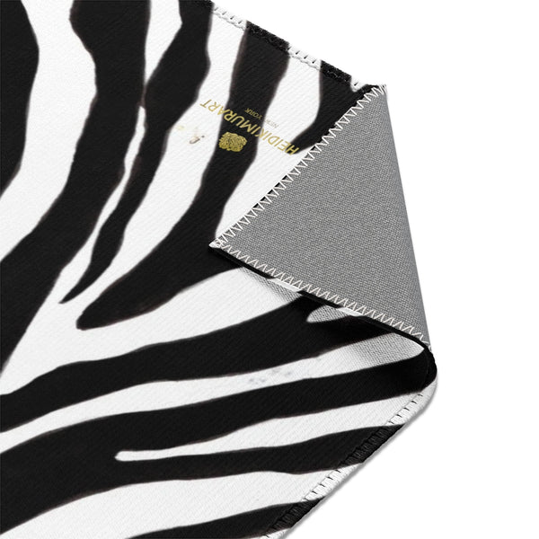 Deluxe White Black Zebra Animal Print Designer 24x36, 36x60, 48x72 inches Area Rugs-Area Rug-Heidi Kimura Art LLC