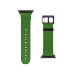 Emerald Green Solid Color 38mm/42mm Watch Band For Apple Watches- Made in USA-Watch Band-38 mm-Black Matte-Heidi Kimura Art LLC