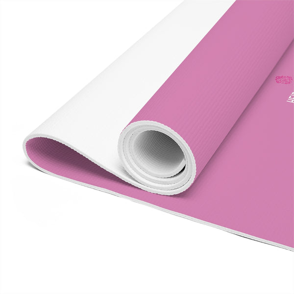 Light Pink Foam Yoga Mat, Solid Pastel Pink Color Modern Minimalist Print Best Fashion Stylish Lightweight 0.25" thick Best Designer Gym or Exercise Sports Athletic Yoga Mat Workout Equipment - Printed in USA (Size: 24″x72")