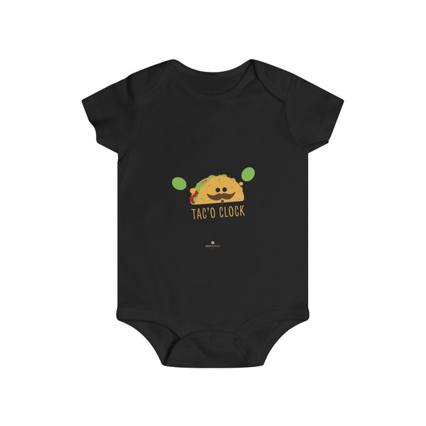 Taco Lover Cute Infant Rip Snap Tee Regular Fit Soft Cotton Baby Bodysuits -Made in USA-Infant Short Sleeve Bodysuit-Black-6m-Heidi Kimura Art LLC
