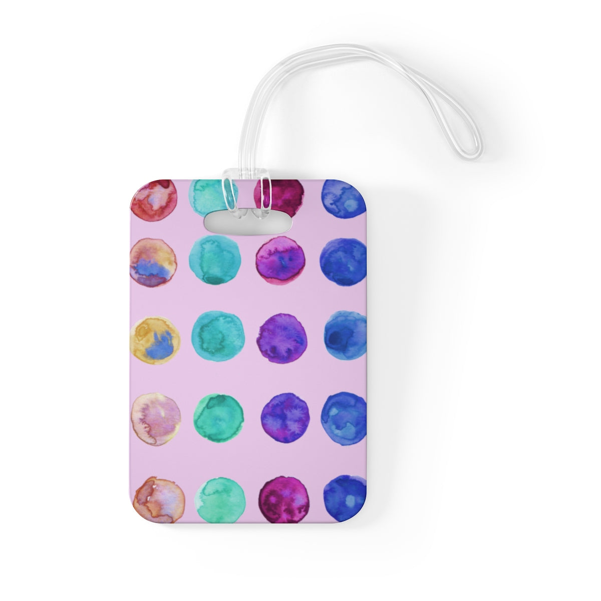 Cute Watercolor Polka Dots Designer Travel Luggage Suitcase Bag Tag - Made in USA-Bag Tags-One Size-Heidi Kimura Art LLC