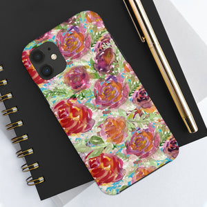 Blue Garden Rose Floral Print Phone Case, Flower Case Mate Tough Phone Cases-Made in USA - Heidikimurart Limited 