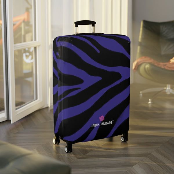 Dark Purple Zebra Luggage Cover