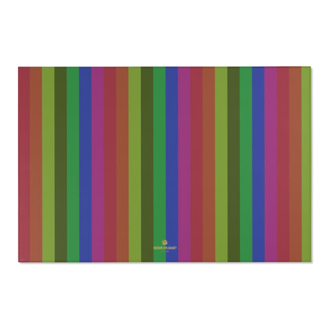 Faded Rainbow Stripe Gay Pride Print 24x36/ 36x60/ 48x72 inches Area Rug-Area Rug-72" x 48"-Heidi Kimura Art LLC