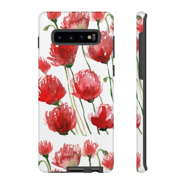 Red Tulips Floral Tough Cases, Roses Flower Print Best Designer Phone Case-Made in USA-Phone Case-Printify-Samsung Galaxy S10 Plus-Glossy-Heidi Kimura Art LLC