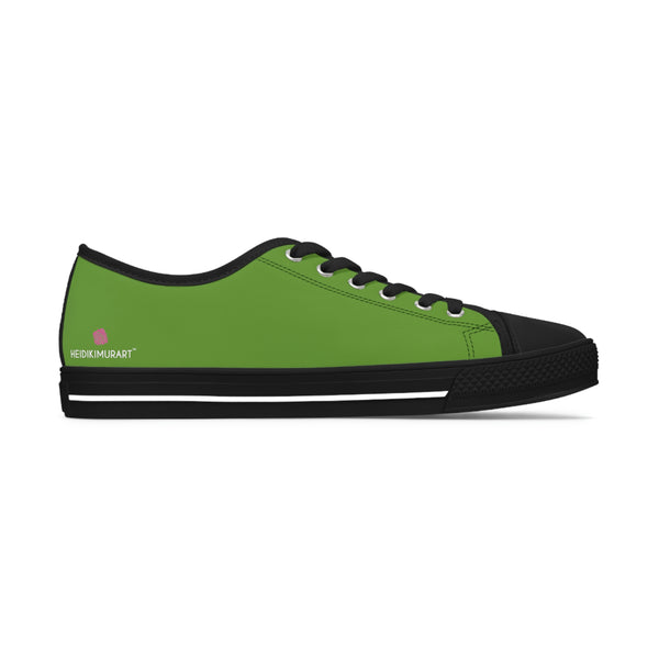 Matcha Green Color Ladies' Sneakers, Green Solid Color Modern Minimalist Basic Essential Women's Low Top Sneakers Tennis Shoes, Canvas Fashion Sneakers With Durable Rubber Outsoles and Shock-Absorbing Layer and Memory Foam Insoles&nbsp;(US Size: 5.5-12)